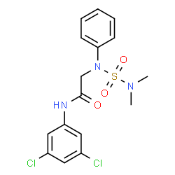 ChemSpider 2D Image | N-(3,5-Dichlorophenyl)-N~2~-(dimethylsulfamoyl)-N~2~-phenylglycinamide | C16H17Cl2N3O3S