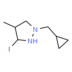 ChemSpider 2D Image | 1-(Cyclopropylmethyl)-3-iodo-4-methylpyrazolidine | C8H15IN2