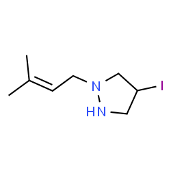 ChemSpider 2D Image | 4-Iodo-1-(3-methyl-2-buten-1-yl)pyrazolidine | C8H15IN2