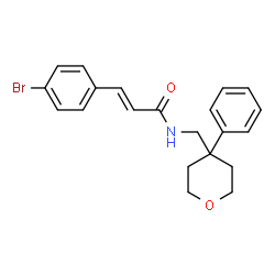 ChemSpider 2D Image | (2E)-3-(4-Bromophenyl)-N-[(4-phenyltetrahydro-2H-pyran-4-yl)methyl]acrylamide | C21H22BrNO2