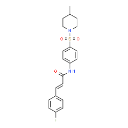 ChemSpider 2D Image | (2E)-3-(4-Fluorophenyl)-N-{4-[(4-methyl-1-piperidinyl)sulfonyl]phenyl}acrylamide | C21H23FN2O3S