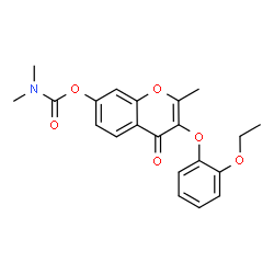 ChemSpider 2D Image | 3-(2-Ethoxyphenoxy)-2-methyl-4-oxo-4H-chromen-7-yl dimethylcarbamate | C21H21NO6