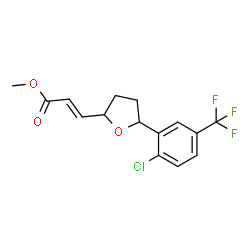 ChemSpider 2D Image | Methyl (2E)-3-{5-[2-chloro-5-(trifluoromethyl)phenyl]tetrahydro-2-furanyl}acrylate | C15H14ClF3O3