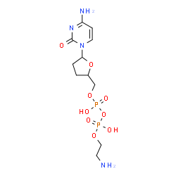 ChemSpider 2D Image | 2-Aminoethyl [5-(4-amino-2-oxo-1(2H)-pyrimidinyl)tetrahydro-2-furanyl]methyl dihydrogen diphosphate | C11H20N4O9P2