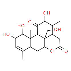 ChemSpider 2D Image | 1,2,12,20-Tetrahydroxypicras-3-ene-11,16-dione | C20H28O7