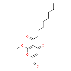 ChemSpider 2D Image | 6-Methoxy-5-nonanoyl-4-oxo-4H-pyran-2-carbaldehyde | C16H22O5