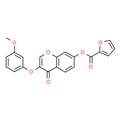 ChemSpider 2D Image | 3-(3-Methoxyphenoxy)-4-oxo-4H-chromen-7-yl 2-furoate | C21H14O7