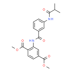 ChemSpider 2D Image | Dimethyl 2-{[3-(isobutyrylamino)benzoyl]amino}terephthalate | C21H22N2O6