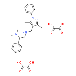 ChemSpider 2D Image | N~2~-[(3,5-Dimethyl-1-phenyl-1H-pyrazol-4-yl)methyl]-N~1~,N~1~-dimethyl-1-phenyl-1,2-ethanediamine ethanedioate (1:2) | C26H32N4O8
