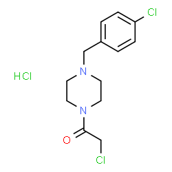 ChemSpider 2D Image | 1-(chloroacetyl)-4-(4-chlorobenzyl)piperazine hydrochloride | C13H17Cl3N2O
