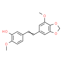 ChemSpider 2D Image | 2-Methoxy-5-[2-(7-methoxy-1,3-benzodioxol-5-yl)vinyl]phenol | C17H16O5
