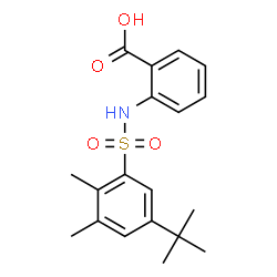 ChemSpider 2D Image | 2-(5-tert-Butyl-2,3-dimethyl-benzenesulfonylamino)-benzoic acid | C19H23NO4S