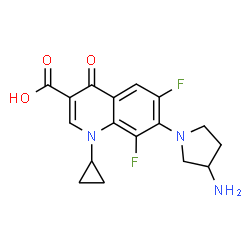 ChemSpider 2D Image | 7-(3-AMINO-1-PYRROLIDINYL)-1-CYCLOPROPYL-6,8-DIFLUORO-1,4-DIHYDRO-4-OXO-3-QUINOLINECARBOXYLIC ACID | C17H17F2N3O3