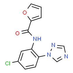 ChemSpider 2D Image | N-[5-Chloro-2-(1H-1,2,4-triazol-1-yl)phenyl]-2-furamide | C13H9ClN4O2
