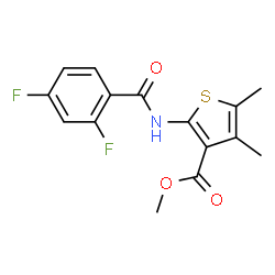 ChemSpider 2D Image | Methyl 2-[(2,4-difluorobenzoyl)amino]-4,5-dimethyl-3-thiophenecarboxylate | C15H13F2NO3S