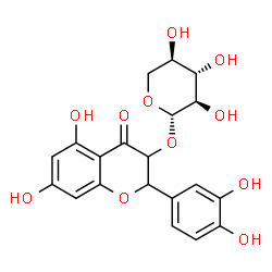 ChemSpider 2D Image | 2-(3,4-Dihydroxyphenyl)-5,7-dihydroxy-4-oxo-3,4-dihydro-2H-chromen-3-yl beta-D-xylopyranoside | C20H20O11