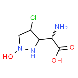 ChemSpider 2D Image | (2S)-Amino(4-chloro-1-hydroxy-3-pyrazolidinyl)acetic acid | C5H10ClN3O3