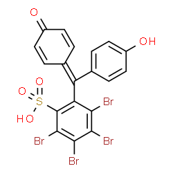 ChemSpider 2D Image | 2,3,4,5-Tetrabromo-6-[(4-hydroxyphenyl)(4-oxo-2,5-cyclohexadien-1-ylidene)methyl]benzenesulfonic acid | C19H10Br4O5S