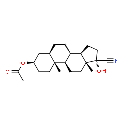 ChemSpider 2D Image | (3alpha,5beta,8alpha,9beta,10alpha,13alpha,14beta,17beta)-17-Cyano-17-hydroxyandrostan-3-yl acetate | C22H33NO3