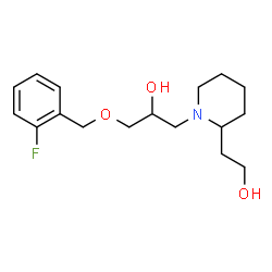 ChemSpider 2D Image | 1-[(2-Fluorobenzyl)oxy]-3-[2-(2-hydroxyethyl)-1-piperidinyl]-2-propanol | C17H26FNO3