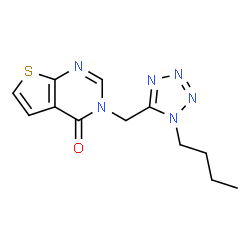 ChemSpider 2D Image | 3-[(1-Butyl-1H-tetrazol-5-yl)methyl]thieno[2,3-d]pyrimidin-4(3H)-one | C12H14N6OS