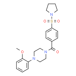 ChemSpider 2D Image | [4-(2-Methoxyphenyl)-1-piperazinyl][4-(1-pyrrolidinylsulfonyl)phenyl]methanone | C22H27N3O4S