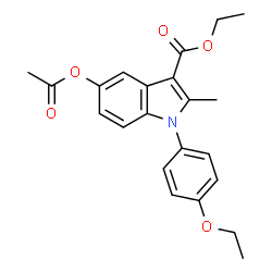 ChemSpider 2D Image | Ethyl 5-acetoxy-1-(4-ethoxyphenyl)-2-methyl-1H-indole-3-carboxylate | C22H23NO5