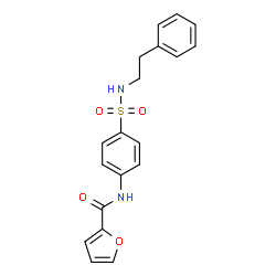 ChemSpider 2D Image | N-{4-[(2-Phenylethyl)sulfamoyl]phenyl}-2-furamide | C19H18N2O4S