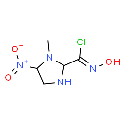 ChemSpider 2D Image | N-Hydroxy-1-methyl-5-nitro-2-imidazolidinecarboximidoyl chloride | C5H9ClN4O3