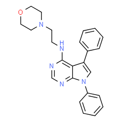 ChemSpider 2D Image | N-[2-(4-Morpholinyl)ethyl]-5,7-diphenyl-7H-pyrrolo[2,3-d]pyrimidin-4-amine | C24H25N5O