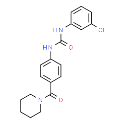 ChemSpider 2D Image | 1-(3-Chlorophenyl)-3-[4-(1-piperidinylcarbonyl)phenyl]urea | C19H20ClN3O2