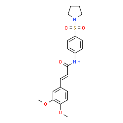ChemSpider 2D Image | (2E)-3-(3,4-Dimethoxyphenyl)-N-[4-(1-pyrrolidinylsulfonyl)phenyl]acrylamide | C21H24N2O5S