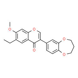 ChemSpider 2D Image | 3-(3,4-Dihydro-2H-1,5-benzodioxepin-7-yl)-6-ethyl-7-methoxy-4H-chromen-4-one | C21H20O5