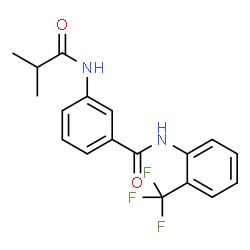ChemSpider 2D Image | 3-(Isobutyrylamino)-N-[2-(trifluoromethyl)phenyl]benzamide | C18H17F3N2O2
