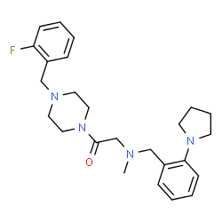 ChemSpider 2D Image | 1-[4-(2-Fluorobenzyl)-1-piperazinyl]-2-{methyl[2-(1-pyrrolidinyl)benzyl]amino}ethanone | C25H33FN4O