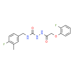 ChemSpider 2D Image | N-(4-Fluoro-3-methylbenzyl)-2-[(2-fluorophenoxy)acetyl]hydrazinecarboxamide | C17H17F2N3O3