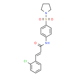 ChemSpider 2D Image | (2E)-3-(2-Chlorophenyl)-N-[4-(1-pyrrolidinylsulfonyl)phenyl]acrylamide | C19H19ClN2O3S