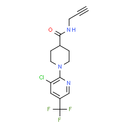 ChemSpider 2D Image | 1-[3-Chloro-5-(trifluoromethyl)-2-pyridinyl]-N-(2-propyn-1-yl)-4-piperidinecarboxamide | C15H15ClF3N3O