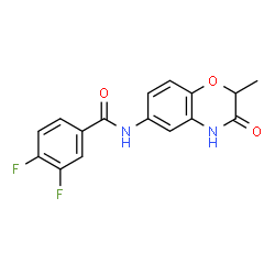 ChemSpider 2D Image | 3,4-Difluoro-N-(2-methyl-3-oxo-3,4-dihydro-2H-1,4-benzoxazin-6-yl)benzamide | C16H12F2N2O3