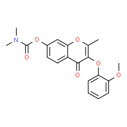 ChemSpider 2D Image | 3-(2-Methoxyphenoxy)-2-methyl-4-oxo-4H-chromen-7-yl dimethylcarbamate | C20H19NO6