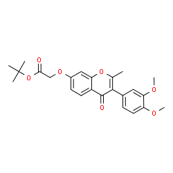 ChemSpider 2D Image | tert-butyl {[3-(3,4-dimethoxyphenyl)-2-methyl-4-oxo-4H-chromen-7-yl]oxy}acetate | C24H26O7