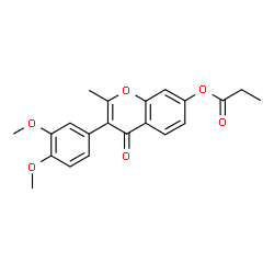 ChemSpider 2D Image | 3-(3,4-Dimethoxyphenyl)-2-methyl-4-oxo-4H-chromen-7-yl propionate | C21H20O6