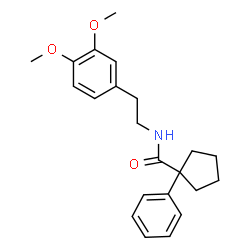 ChemSpider 2D Image | N-[2-(3,4-Dimethoxyphenyl)ethyl]-1-phenylcyclopentanecarboxamide | C22H27NO3