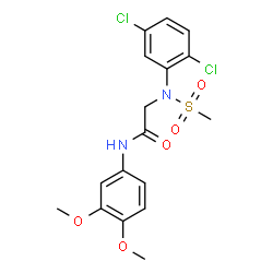 ChemSpider 2D Image | N~2~-(2,5-Dichlorophenyl)-N-(3,4-dimethoxyphenyl)-N~2~-(methylsulfonyl)glycinamide | C17H18Cl2N2O5S