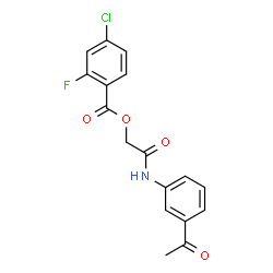 ChemSpider 2D Image | 2-[(3-Acetylphenyl)amino]-2-oxoethyl 4-chloro-2-fluorobenzoate | C17H13ClFNO4