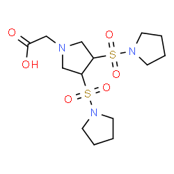 ChemSpider 2D Image | [3,4-Bis(1-pyrrolidinylsulfonyl)-1-pyrrolidinyl]acetic acid | C14H25N3O6S2