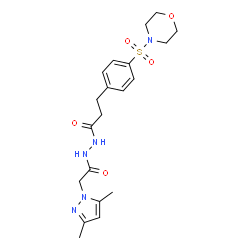 ChemSpider 2D Image | N'-[(3,5-Dimethyl-1H-pyrazol-1-yl)acetyl]-3-[4-(4-morpholinylsulfonyl)phenyl]propanehydrazide | C20H27N5O5S