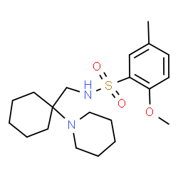 ChemSpider 2D Image | 2-Methoxy-5-methyl-N-{[1-(1-piperidinyl)cyclohexyl]methyl}benzenesulfonamide | C20H32N2O3S