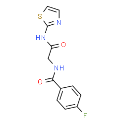 ChemSpider 2D Image | 4-Fluoro-N-[2-oxo-2-(1,3-thiazol-2-ylamino)ethyl]benzamide | C12H10FN3O2S