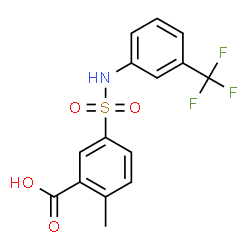ChemSpider 2D Image | 2-Methyl-5-{[3-(trifluoromethyl)phenyl]sulfamoyl}benzoic acid | C15H12F3NO4S